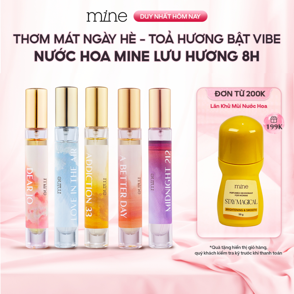 Nước Hoa Mine 9ML Hương Thơm Ngọt Ngào, Quyến Rũ, Tiểu Thư, Sang Chảnh, Nữ Tính Lưu Hương Suốt 8H