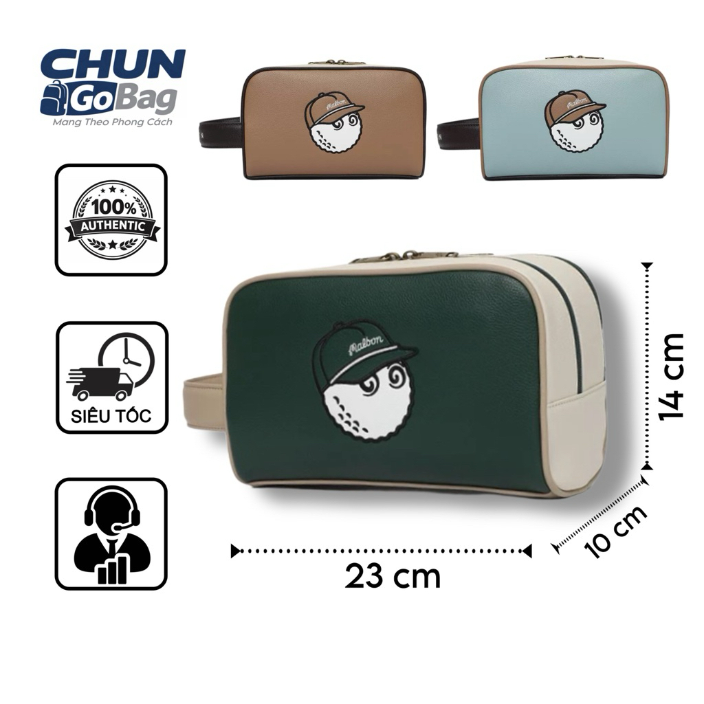 Túi Malbon Golf chính hãng, túi ví cầm tay chất liệu da PU chống nước