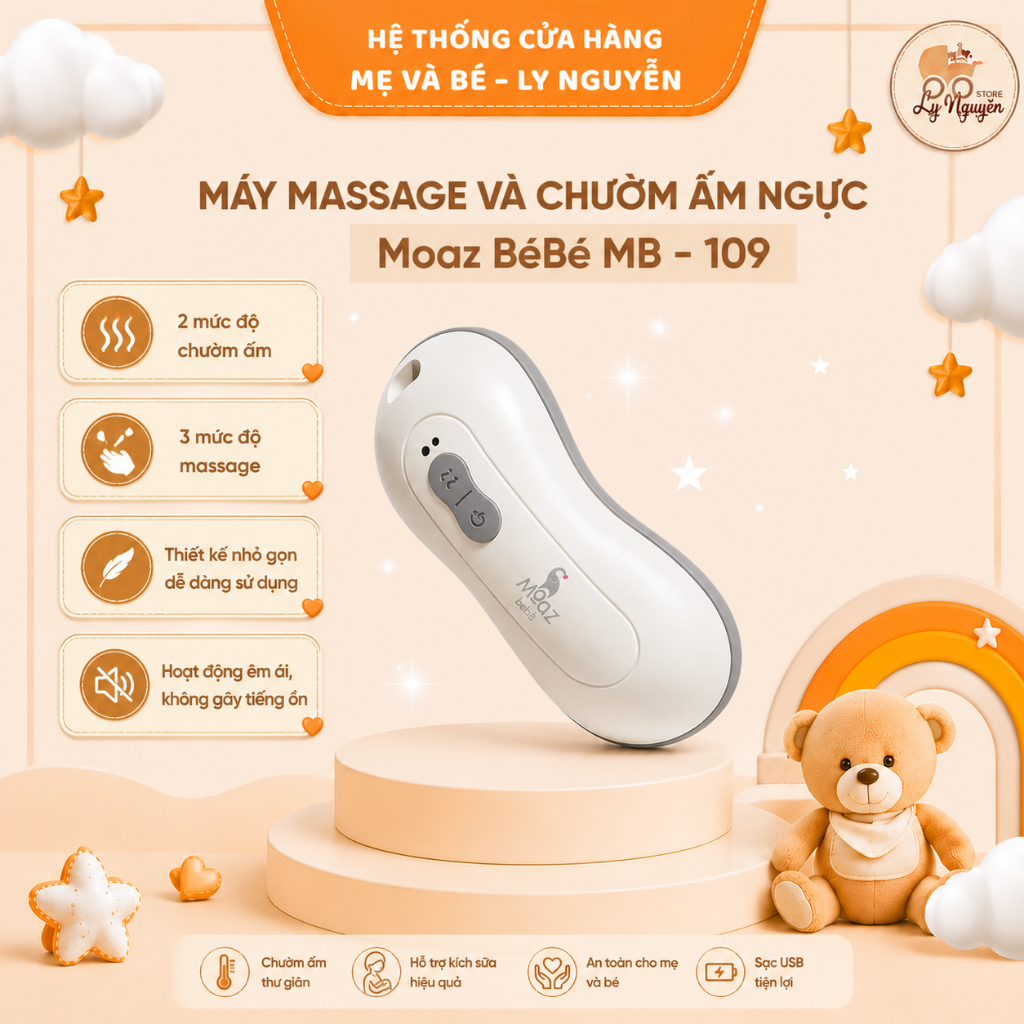 [Ly Nguyễn Store] Máy Massage và chườm ấm ngực Moaz BéBé MB – 109