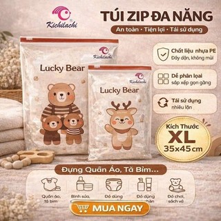 (Nhiều Size) Set 10 Chiếc Túi Zip Đa Năng Kichilachi - Bảo Quản Sữa Mẹ, Đựng Đồ Đi Sinh