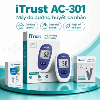 [Chính hãng] Máy đường huyết Itrust  AC301 chính hãng tặng kèm 50 kim 50 que