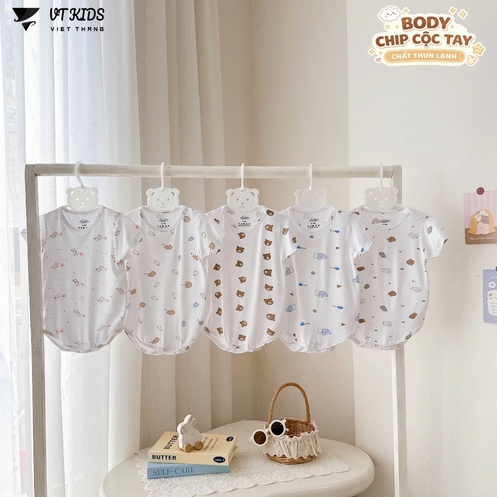 Bộ Body Chip Cộc Tay Cho Bé VT Kids - Quần Áo Sơ Sinh Vải Thun Lạnh Mềm Mát [VT47]
