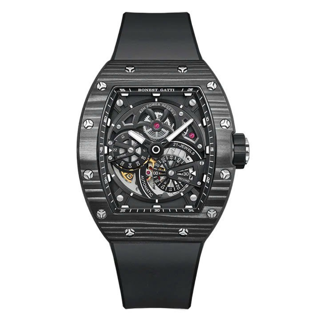 [Chính Hãng 100%] Đồng Hồ Nam Bonest Gatti BG9004 (9004) Carbon Fiber Tonneau Automatic Mặt Siz 43mm