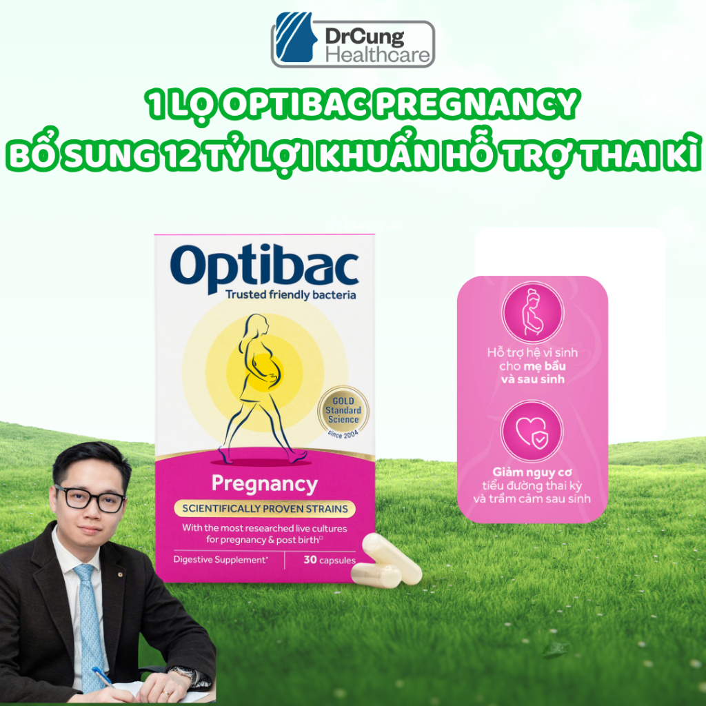 [OPTIBAC BẦU] Men Vi Sinh Optibac Probiotics Pregnancy - Men Vi Sinh Dành Cho Mẹ Bầu DrCung Healthca