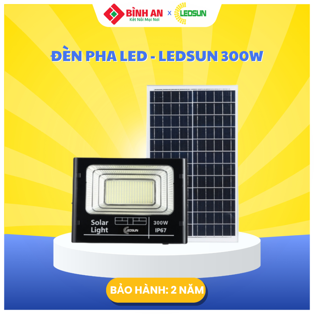 Đèn Pha LED Năng Lượng Mặt Trời LEDSUN 300W LS-PL300