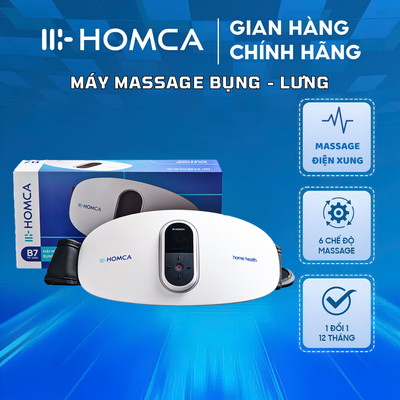 Máy massage bụng, thắt lưng HOMCA B7 - làm ấm - giảm đau bụng kinh nguyệt - có điều khiển từ xa