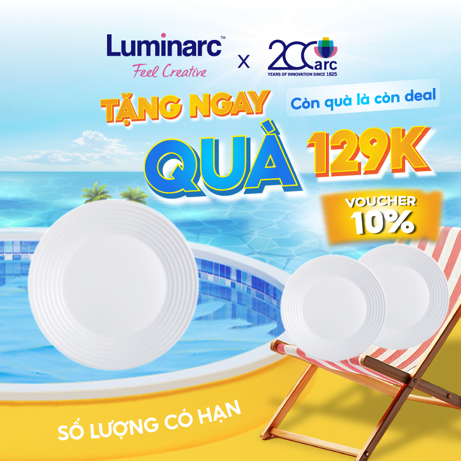 Bộ 6 Đĩa Thuỷ Tinh Luminarc Harena 27cm - LUHAN5804
