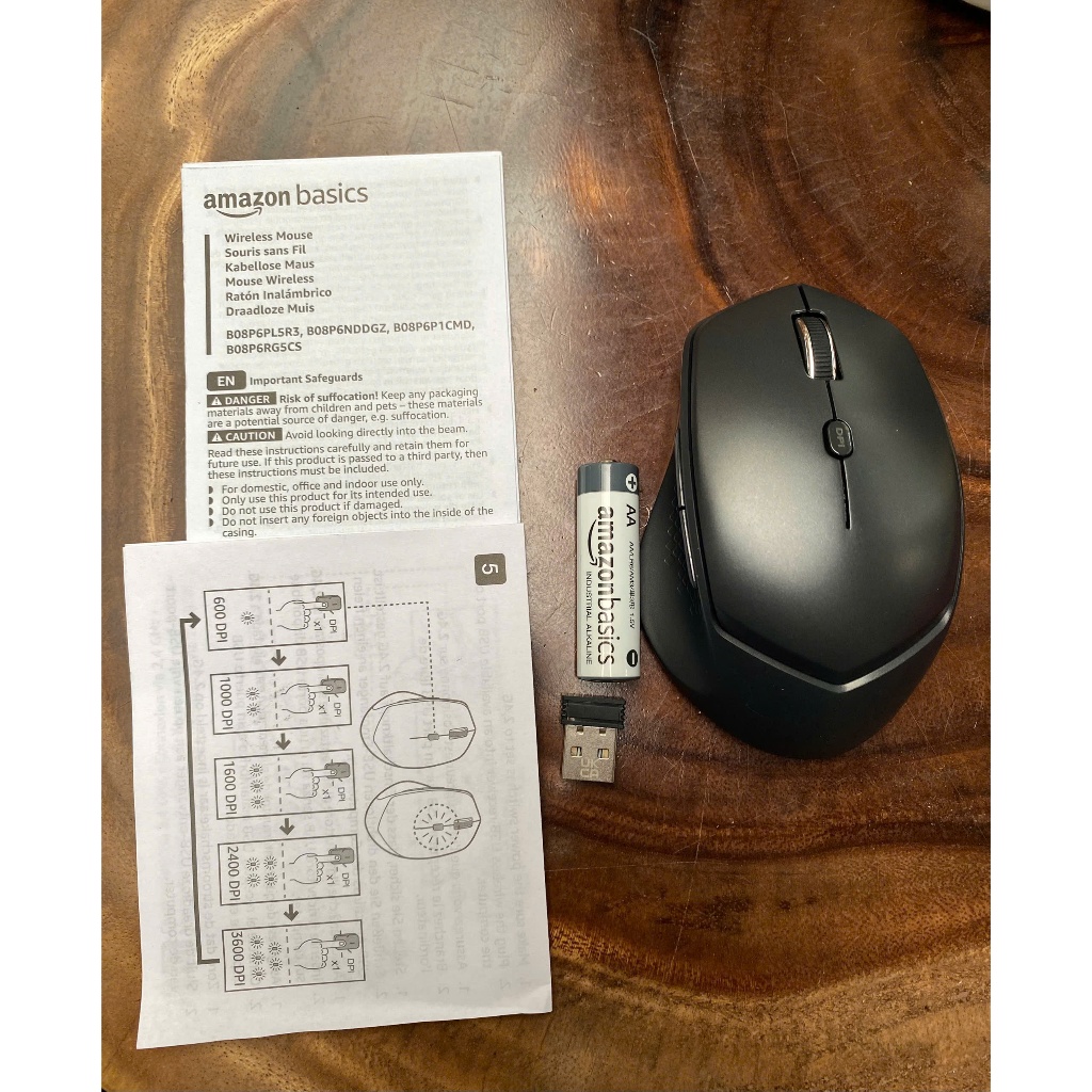 Chuột không dây Amazon Basics 6 nút hàng chính hãng