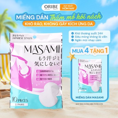 Miếng dán thấm mồ hôi nách Masami khử mùi thấm hút hiệu quả túi 10 miếng