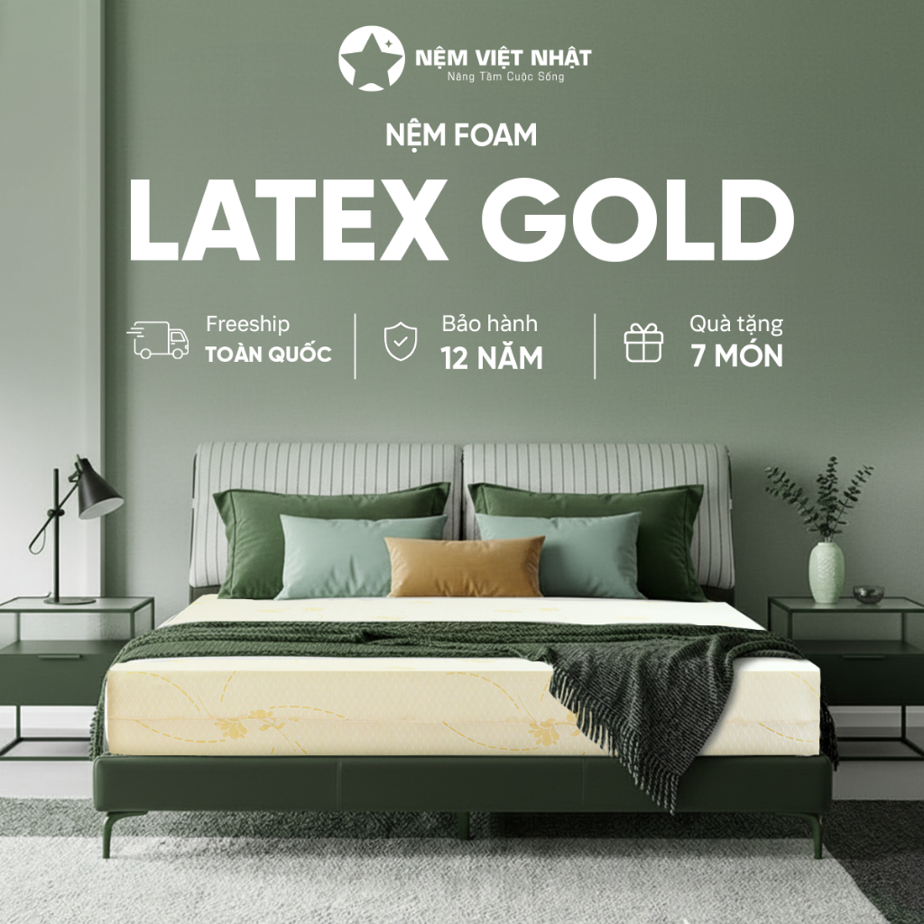 Nệm Foam Cao Cấp Việt Nhật Latex Gold - Đàn Hồi Nâng Đỡ Vượt Trội  - Bảo Hành 12 Năm - Đầy Đủ Kích Thước | BigBuy360 - bigbuy360.vn