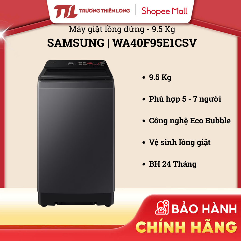 WA40F95E1CSV | WA95CG4545BDSV - Máy Giặt Samsung Inverter 9.5 Kg WA40F95E1CSV | WA95CG4545BD [FREESH