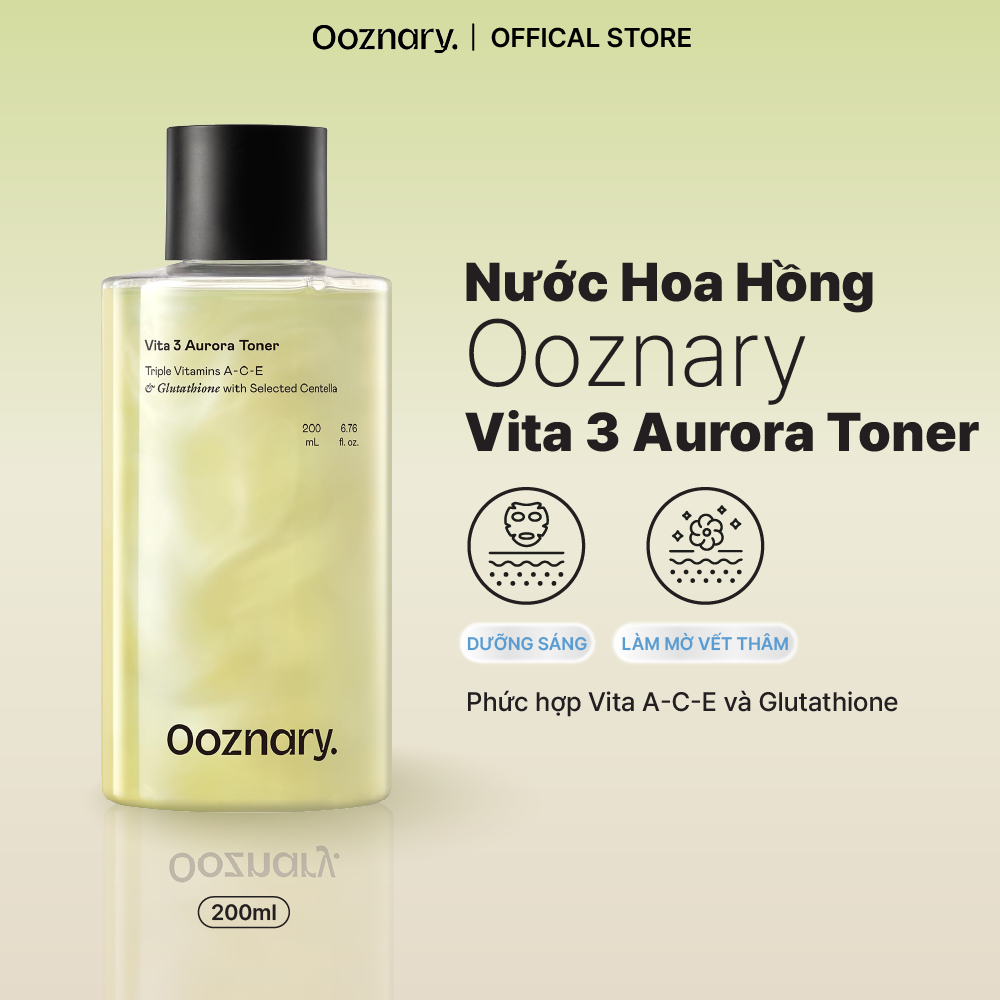 [LIVE] Nước hoa hồng Ooznary Vita 3 Aurora Toner 200ml cấp ẩm cải thiện vết thâm