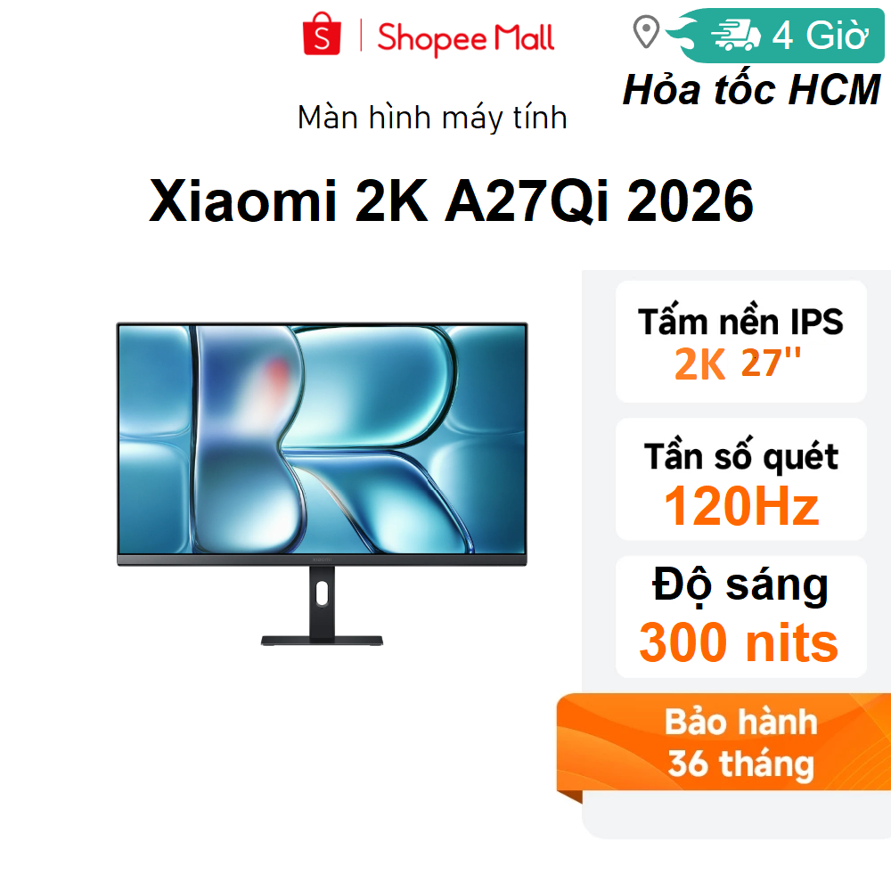 Màn hình máy tính Xiaomi 2K 27inch A27Qi 2026 IPS 120HZ ( ELA5812EU ) - Bảo hành 3 năm chính hãng