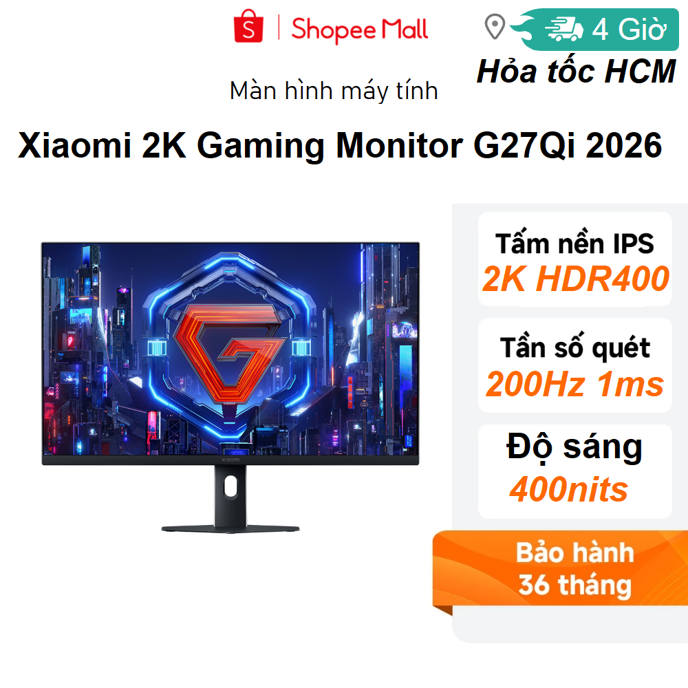 Màn hình máy tính Xiaomi G27Qi 2026 Gaming 2K(2560x1440p) 1ms - Hàng chính hãng
