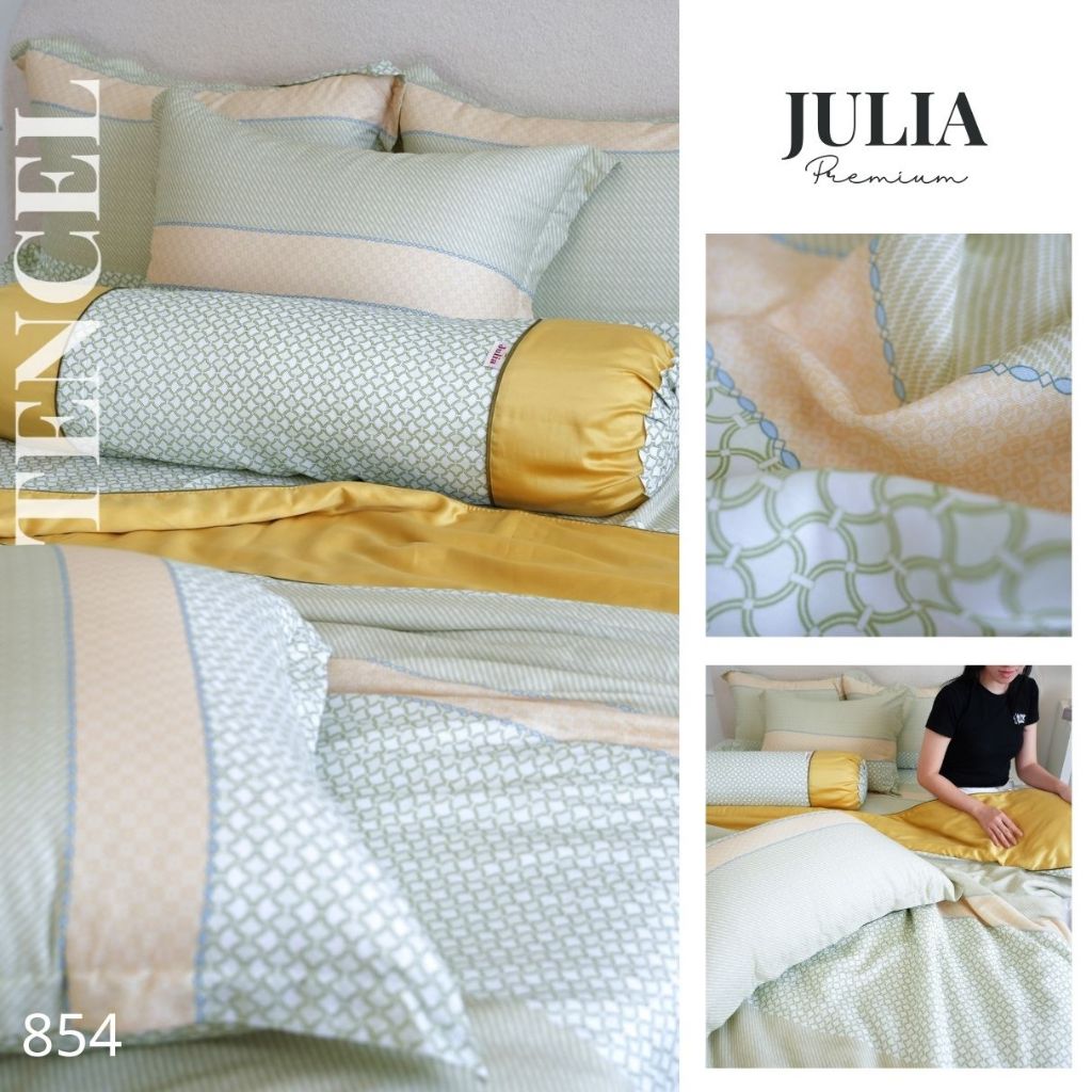 CHĂN GA GỐI LỤA TENCEL GỖ SỒI SIÊU MÁT MỊN MẪU HOA HÀN QUỐC JULIA