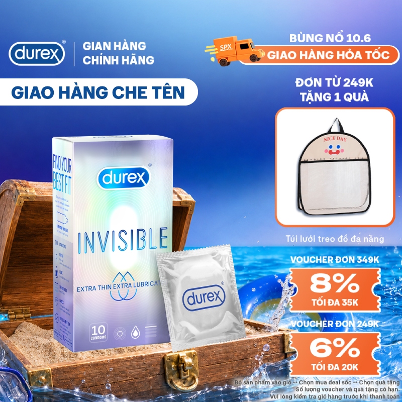 Bao cao su Durex Extra Thin Extra Lubricated 10 bao