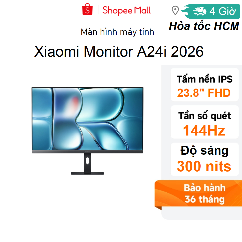 Màn hình máy tính Xiaomi A24i (1920x1080p) 2026 23.8 inch IPS Chuẩn Vesa ( ELA5444EU ) - Bảo hành 3 