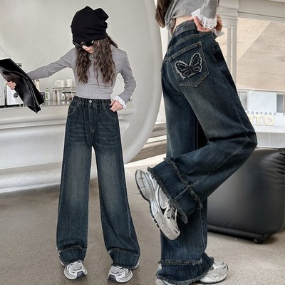 [Sale Mã Mới] Quần Jean Ống Rộng, Quần Bò Ống Suông Phong Cách Thời Trang Cho Các Bé Gái Jt322