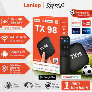 Android TV Box TX98 16+256G Google ATV, Điều Khiển Giọng Nói Bluetooth, WiFi, 4K, Xem Bóng Đá