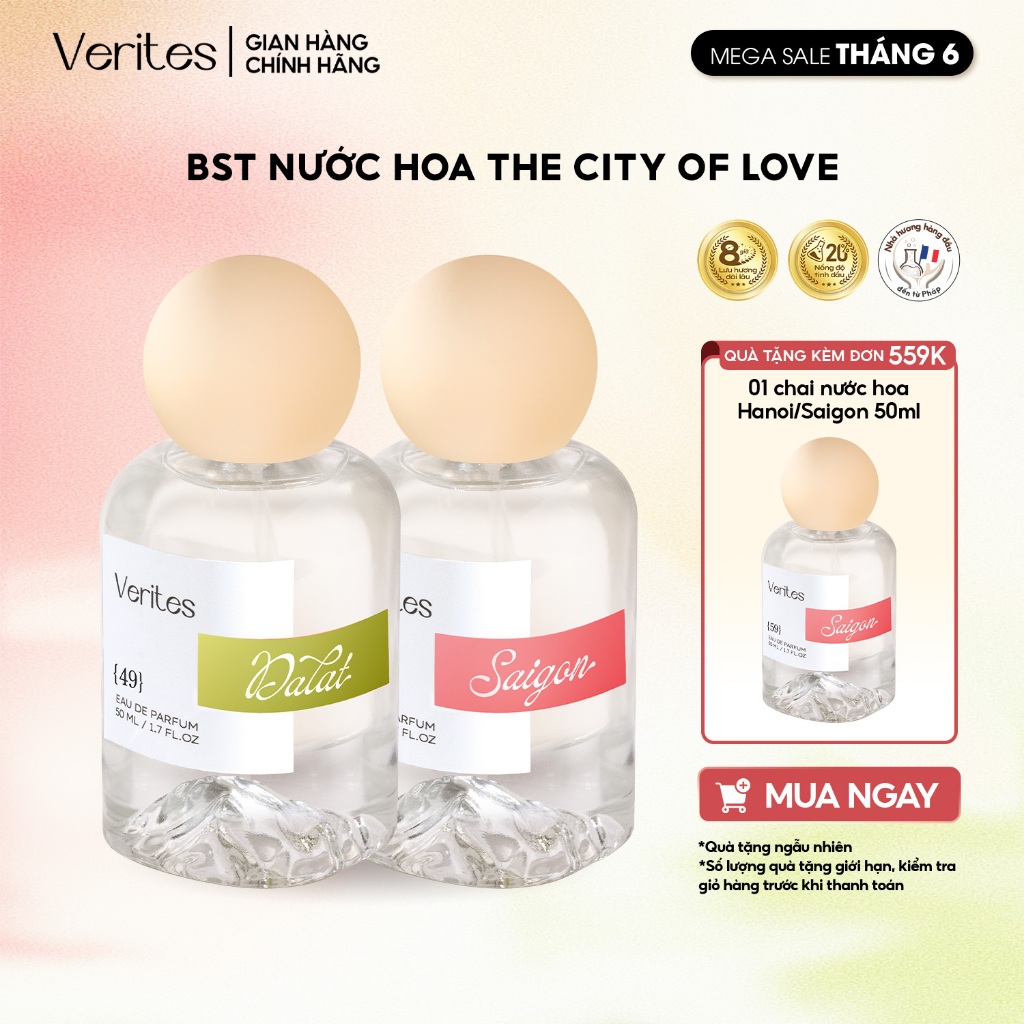 Bộ Sưu Tập 3 Hương Nước Hoa Nữ VERITES The City of Love EDP 20% 50ml