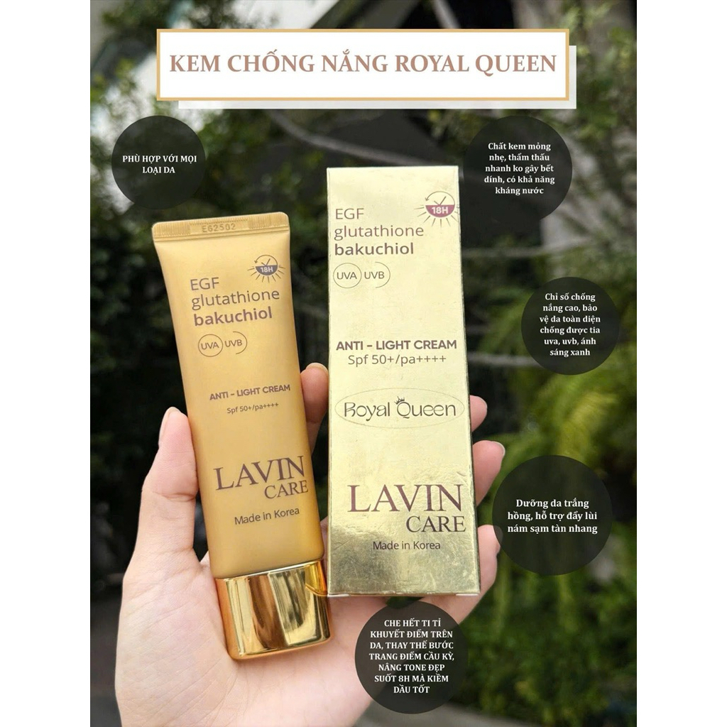 KEM CHỐNG NẮNG LAVIN CARE tuýp 50ml nâng tone trắng hồng