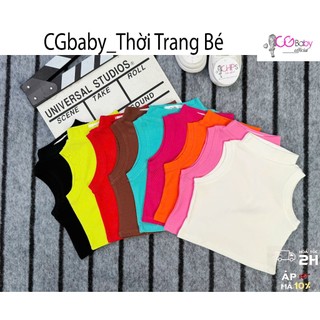 Áo Croptop Sát Nách Cổ Cao 3cm Phong Cách Sang Chảnh Khỏe Khoắn Cho Bé Gái CGbaby