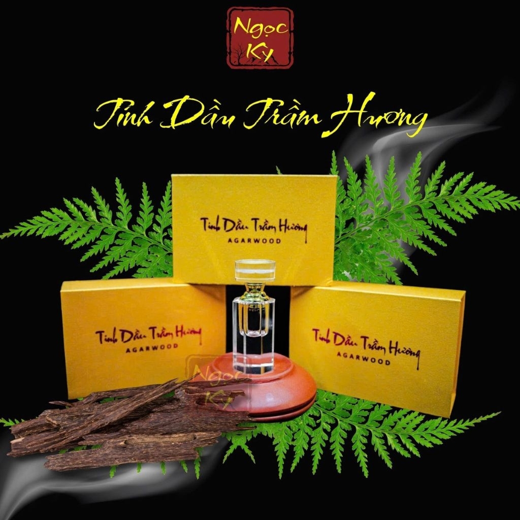 Tinh dầu trầm hương nguyên chất Argawood có kiểm định, tinh dầu trầm hương tự nhiên Ngọc Kỳ 1CC