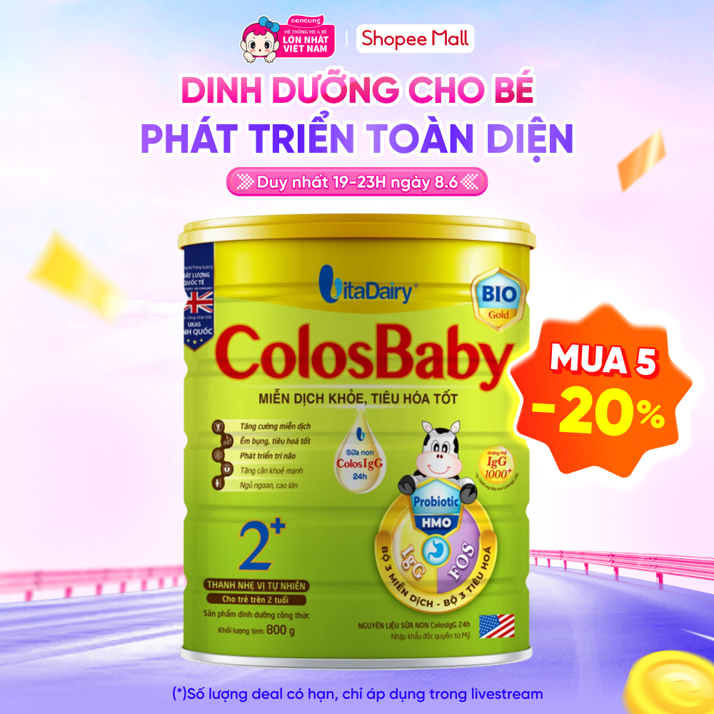 Sữa Colosbaby Bio Gold 2+ 800g (từ 2 tuổi)