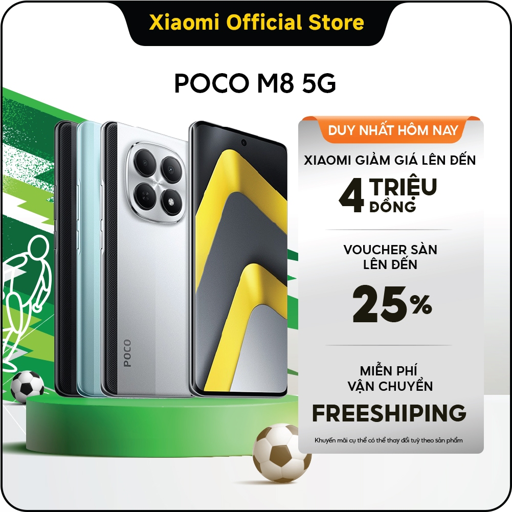 Điện thoại thông minh POCO M8 5G (8+256GB | 8+512GB)|Thiết kế cong 3D thanh mảnh chỉ 7.35mm|Màn hình Flow AMOLED 6.77" 1