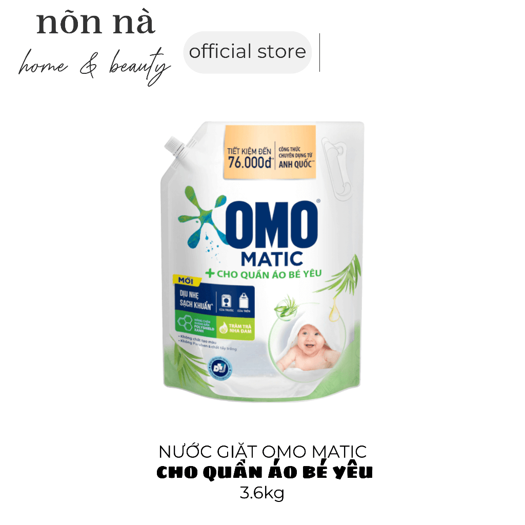 Nước Giặt OMO Matic Cho Quần Áo Bé Yêu 3.6kg