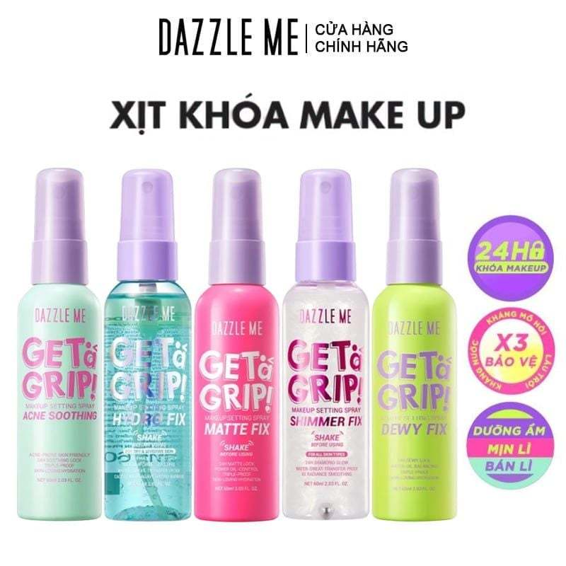 Xịt khóa nền DAZZLE ME Get A Grip Makeup Setting Spray