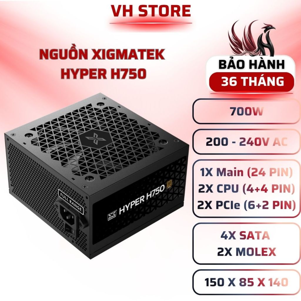 Nguồn Xigmatek Hyper H750 700W 80 Plus Bronze - BẢO HÀNH 36 THÁNG - VHSTORE