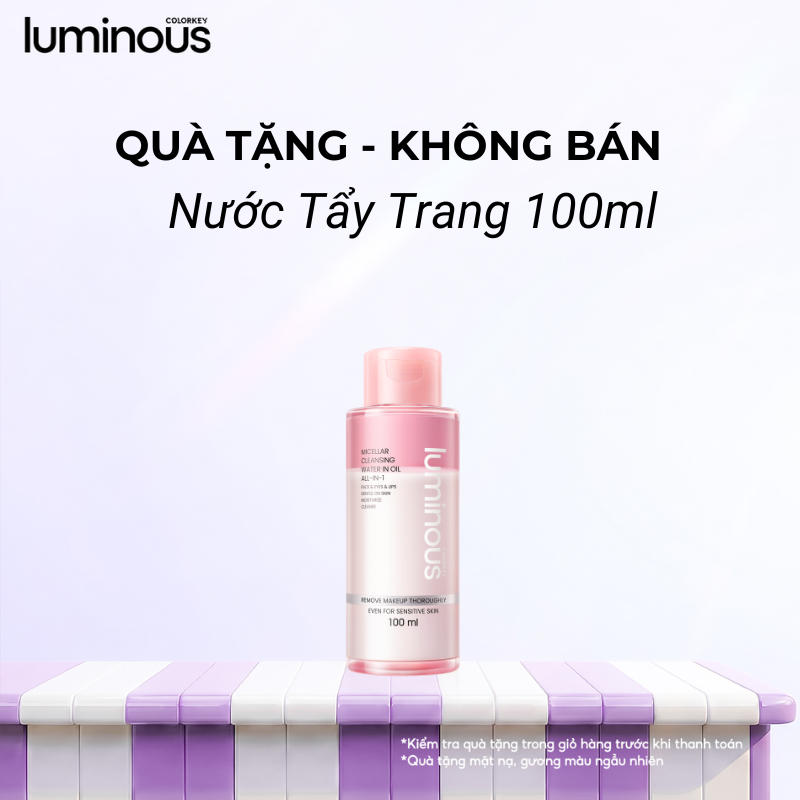 Nước tẩy trang COLORKEY LUMINOUS | Dành cho mặt, mắt, môi | Hỗ trợ làm sạch | Dịu nhẹ với da nhạy cả