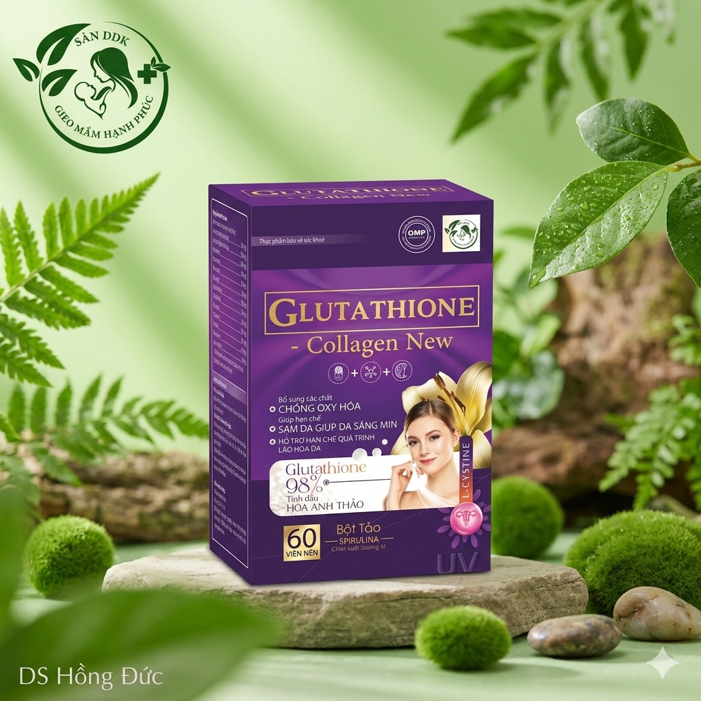 GLUTATHIONE COLLAGEN NEW DDK 60 VIÊN – THỰC PHẨM BẢO VỆ SỨC KHỎE BỔ SUNG GLUTATHIONE, COLLAGEN VÀ TẢ