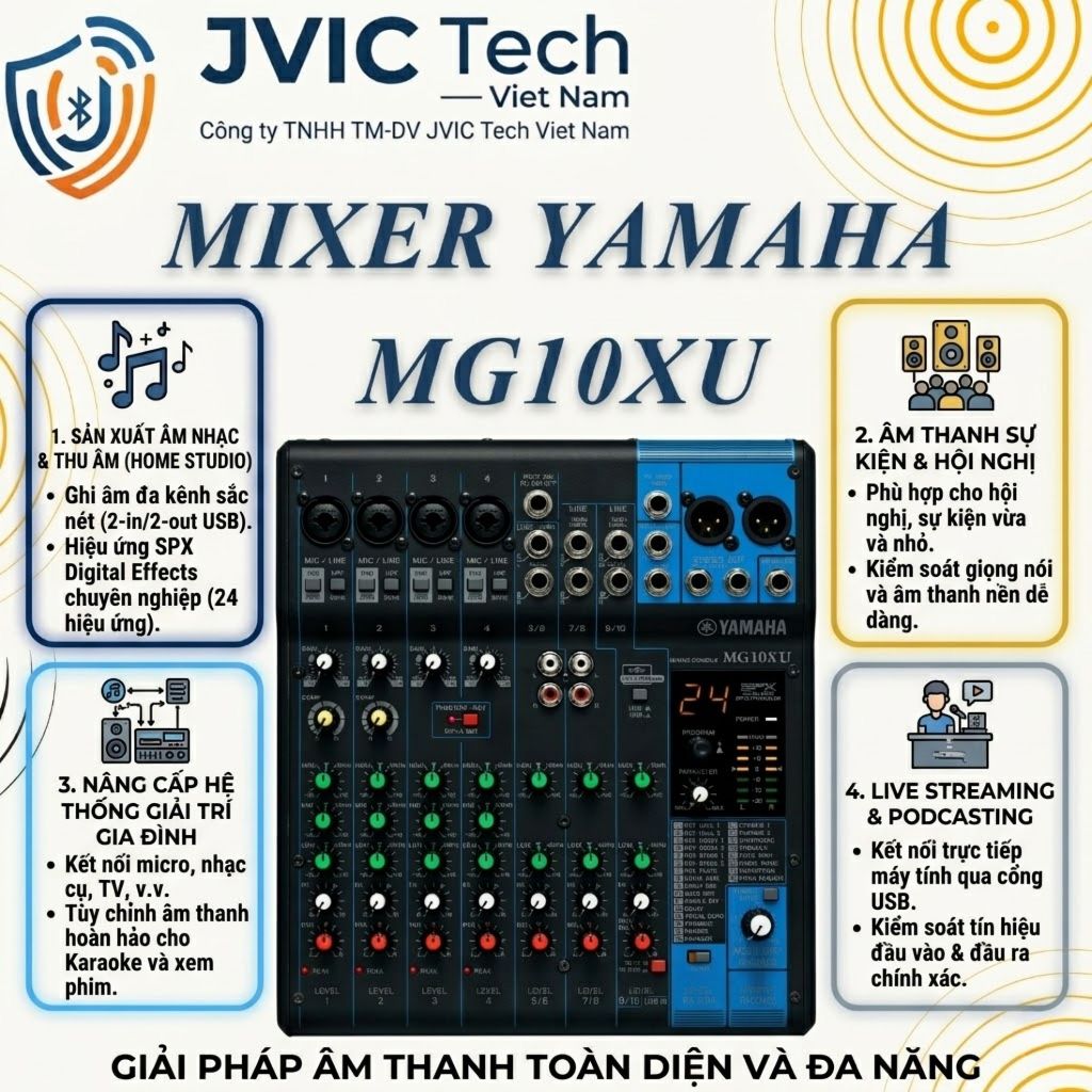 MIXER YAMAHA MG10XU – BÀN TRỘN ÂM THANH CHUYÊN NGHIỆP CHO MỌI NHU CẦU