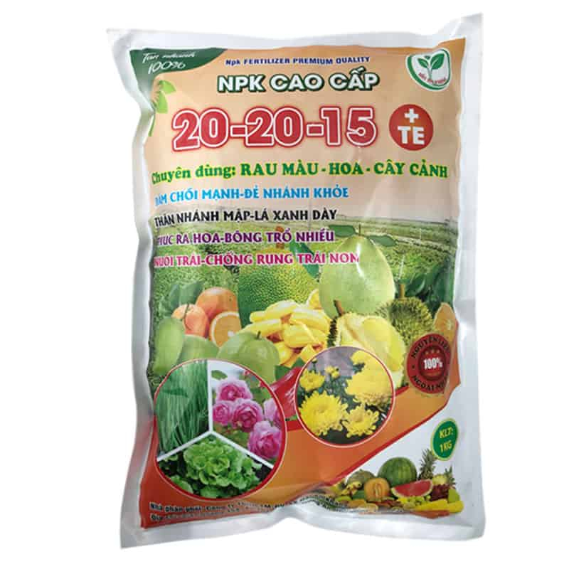 Phân Bón NPK 20-20-15+Te | Kích Chồi - Đẻ Nhánh Gói 1 Kg