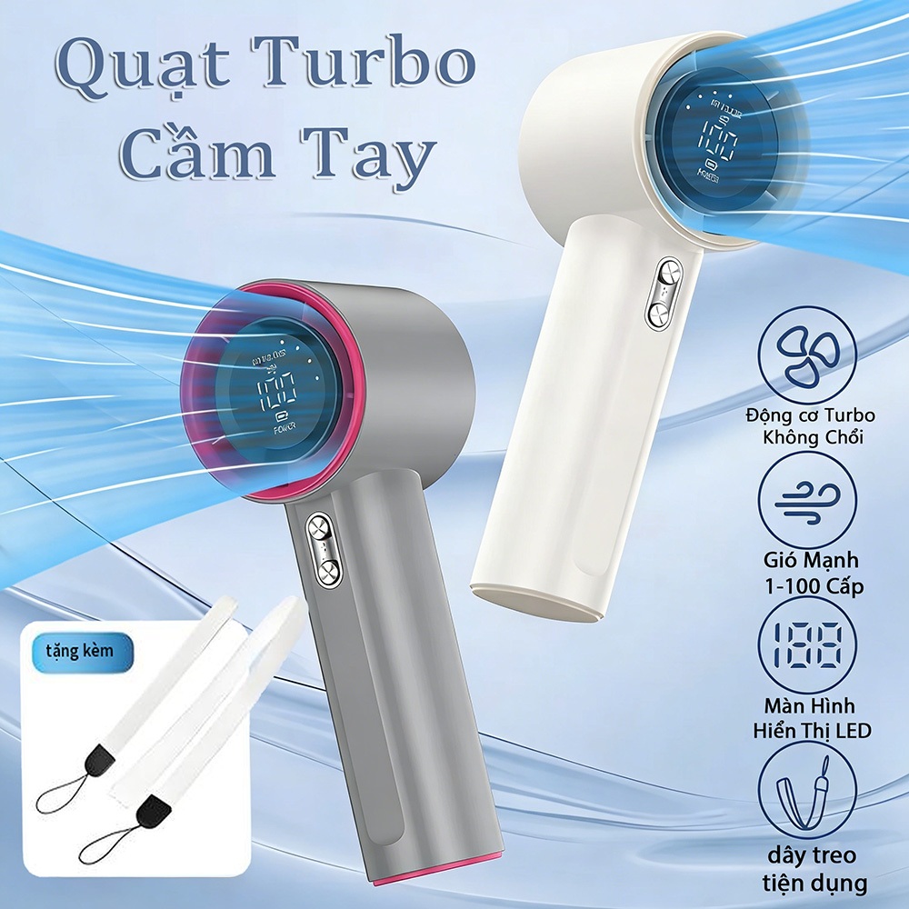 ⚡Quạt Cầm Tay Mini⚡ 199 Độ Gió Mạnh siêu mát 90 độ Xoay Gấp Làm lạnh bán dẫn Quạt tích điện mini