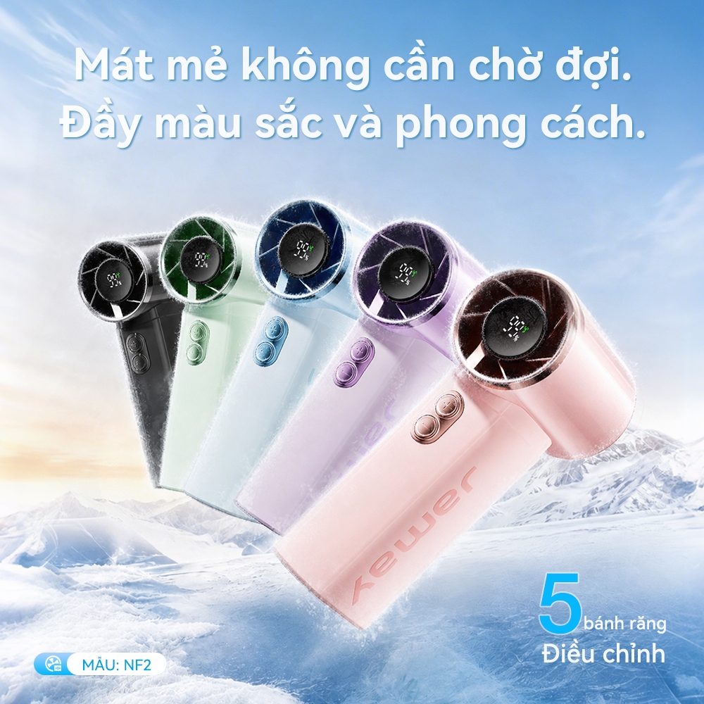 JAMAY Quạt cầm tay bỏ túi 25000R/M nhiệt nhanh màn hình kỹ thuật số thời tiết nóng bức thiết yếu NF2 | BigBuy360 - bigbuy360.vn