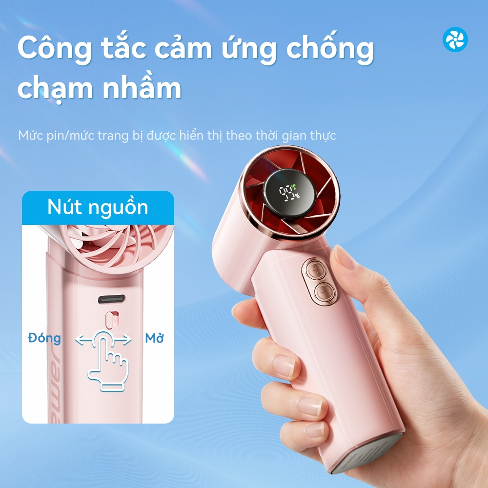 JAMAY Quạt cầm tay bỏ túi 25000R/M nhiệt nhanh màn hình kỹ thuật số thời tiết nóng bức thiết yếu NF2 | BigBuy360 - bigbuy360.vn