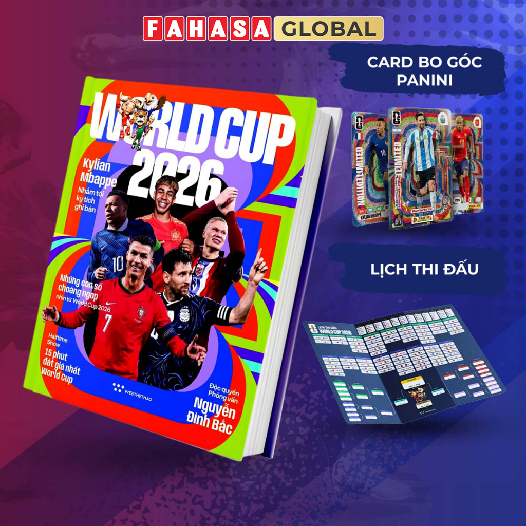 Sách - World Cup 2026 - Tặng Kèm Thẻ Cầu Thủ FIFA World Cup Panini + Lịch Thi Đấu World Cup 2026