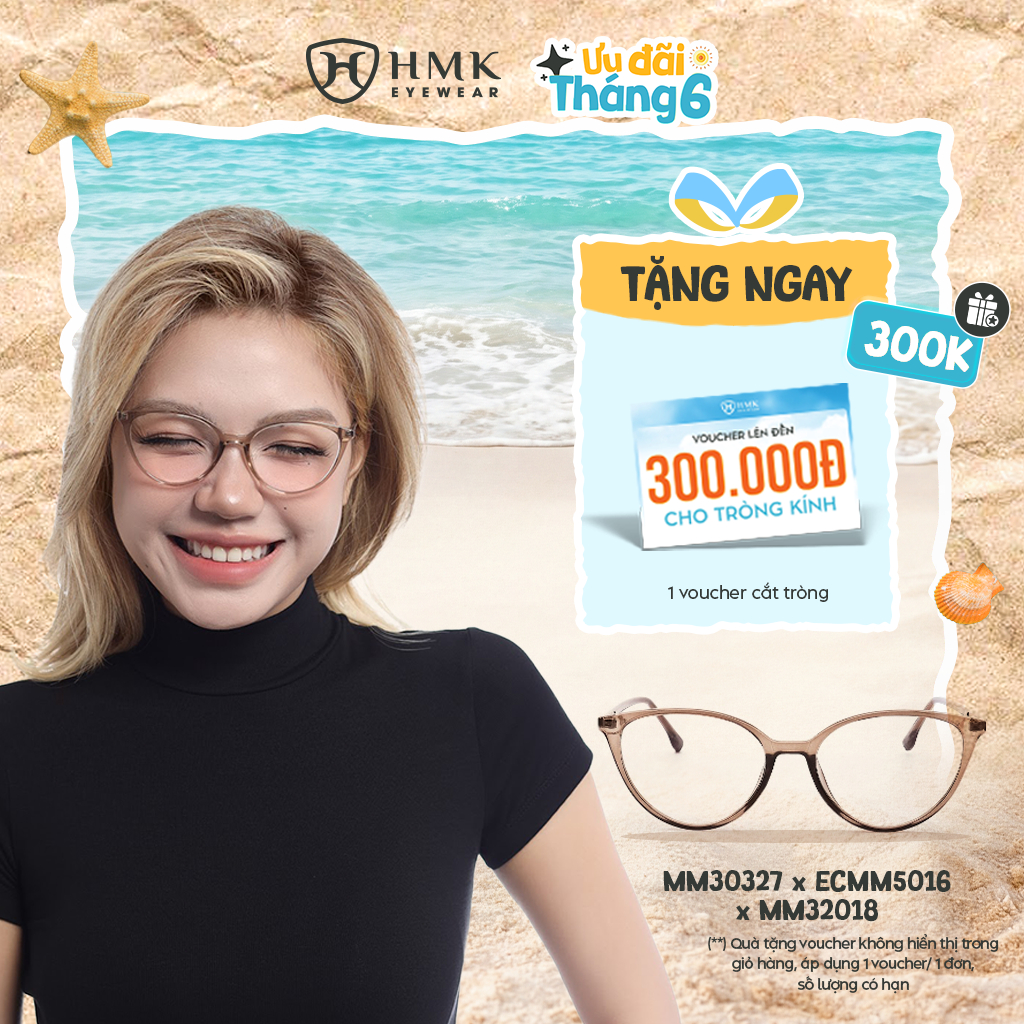 Kính Mắt Mèo Trendy HMK Eyewear Nhựa Thời Trang Cá Tính Lắp Được Cận -MM30327 x ECMM5016 x MM32018