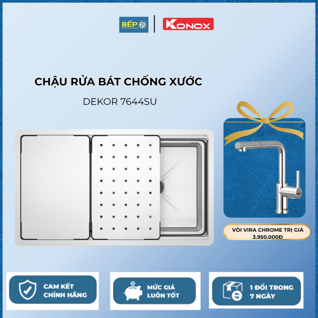 Chậu rửa bát chống xước Workstation Sink – Undermount Sink KN7644SU Dekor