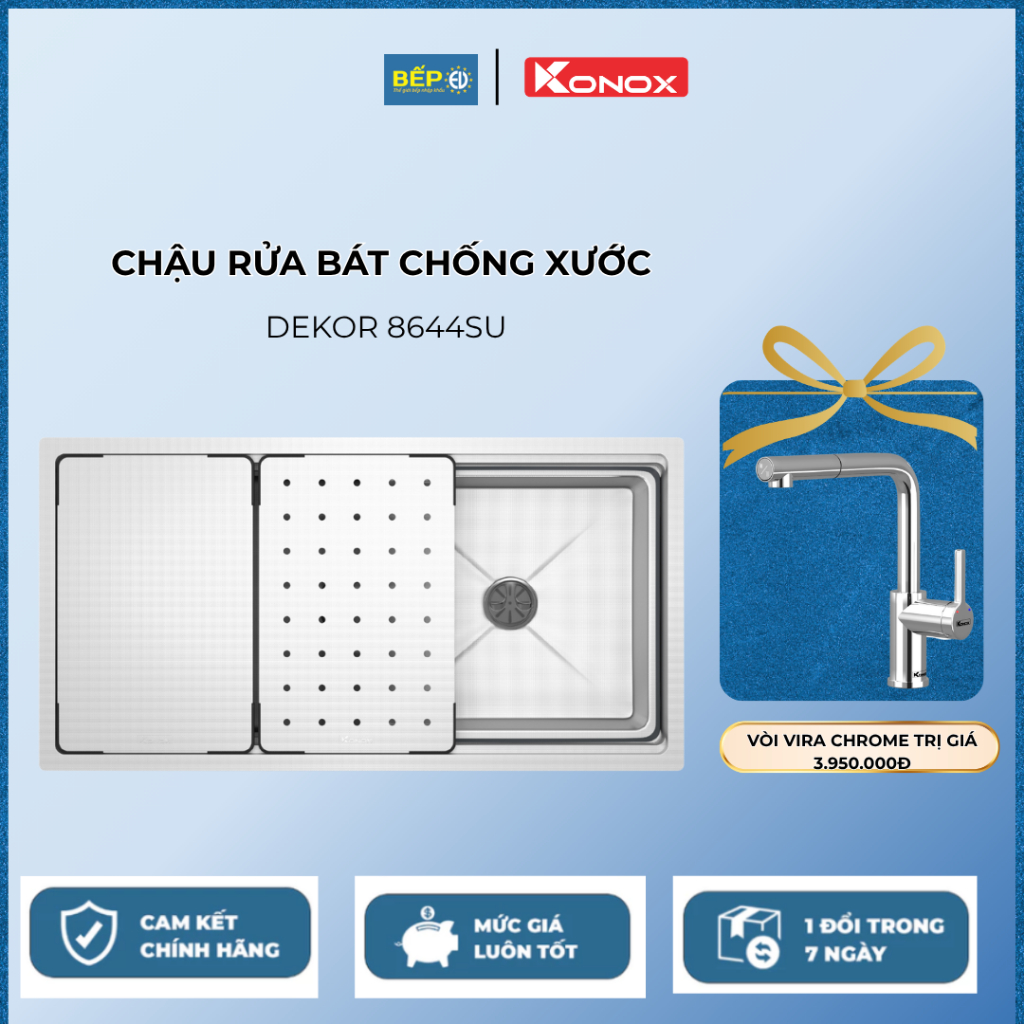 Chậu rửa bát chống xước Workstation Sink – Undermount Sink KN8644SU Dekor