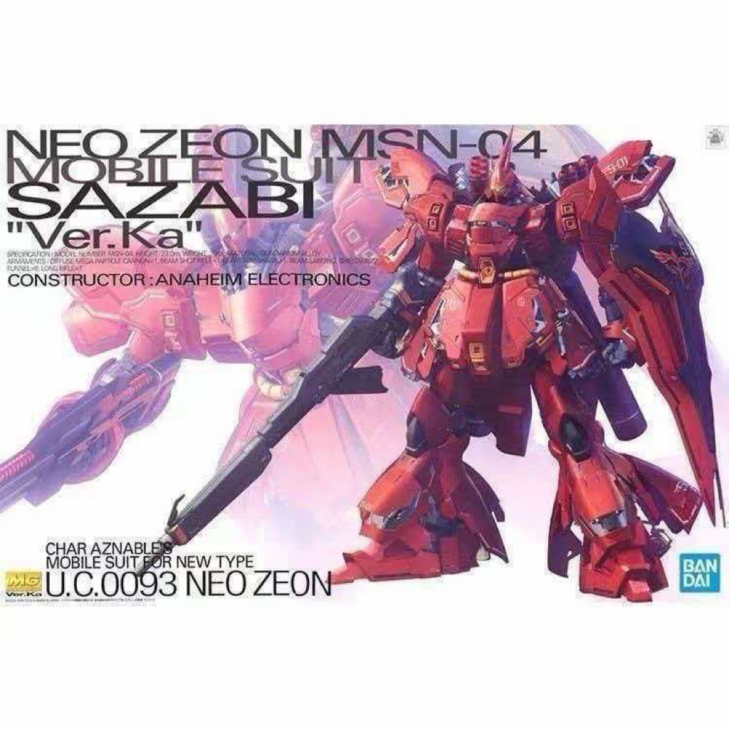 Hàng chính hãng Bandai MG 174 MSN-04 Sazabi Ver.Ka (Ka Signature), mô hình lắp ráp Gundam