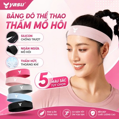 Băng Đô Trán Thể Thao Nam Nữ Yasu Thấm Hút Mồ Hôi,Vải Dệt Kim Co Giãn Không Xù Lông,Gym Yoga Chạy Bộ