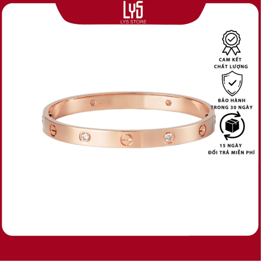 Vòng tay Lys 2029RG Fullbox - Lắc Tay đầy đủ phụ kiện túi hộp Car tie