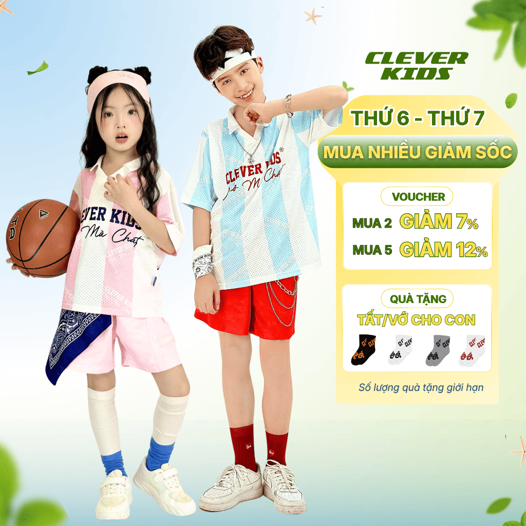 Bộ Quần Áo Trẻ Em 15-60kg Cotton Lưới NEO STRIPLE 26 - Clever Kids