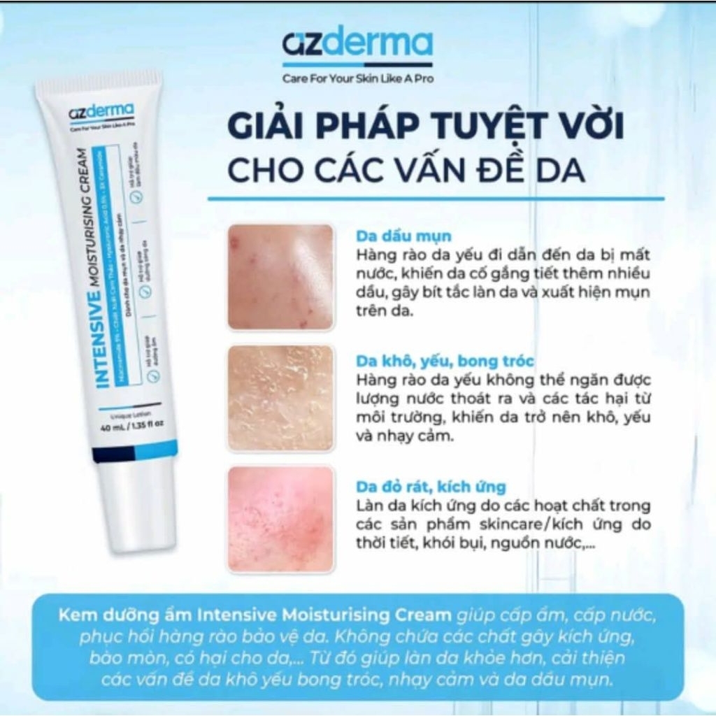 # Kem dưỡng ẩm - phục hồi Azderma (40ml)