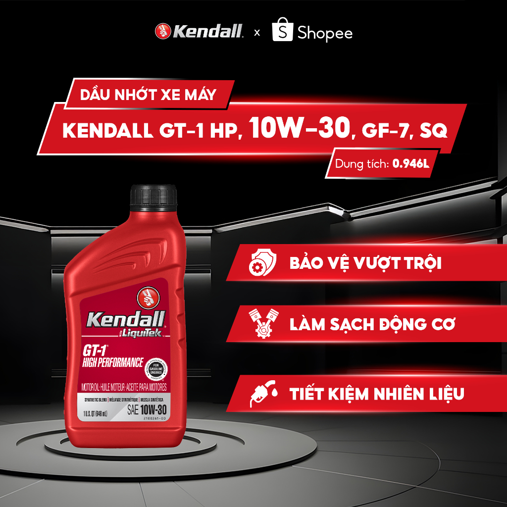 Dầu Nhớt Xe Máy KENDALL GT-1 HP, 10W-30, GF7, SQ