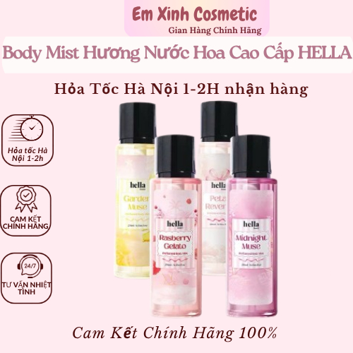 Xịt thơm body mist hương nước hoa cao cấp Hella Beauty 250ml lưu hương lâu hơn